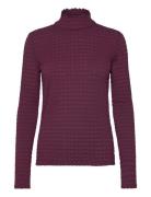 Zane Structured Layering Top Tops Shirts Long-sleeved Burgundy Dante6