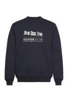 Hilfiger Flags Crewneck Tops Sweatshirts & Hoodies Sweatshirts Navy Tommy Hilfiger