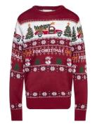 Driving Home For Christmas Kids Tops Knitwear Pullovers Red Christmas Sweats