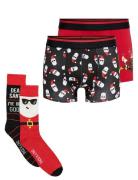 Onsxmas Box 4-Pack 2 Socks & 2 Boxers Underwear Socks Regular Socks Red ONLY & SONS