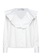 Slfisobel Ls Ruffled Shirt B Tops Shirts Long-sleeved White Selected Femme