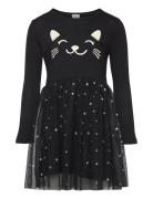 Dress Mesh Cat Glow In The Dar Dresses & Skirts Dresses Casual Dresses Long-sleeved Casual Dresses Black Lindex