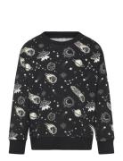 Sweater Space Aop Glow In The Tops Sweatshirts & Hoodies Sweatshirts Black Lindex