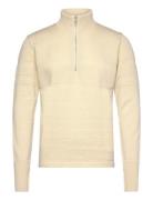 Wool Klemens Half Zip Knit Tops Knitwear Half Zip Jumpers Yellow Mads Nørgaard