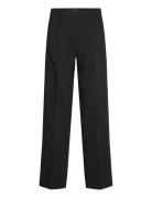 Straight-Fit Pleated Trousers Bottoms Trousers Straight Leg Black Mango