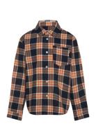 Check Flannel Svano Shirt Tops Shirts Long-sleeved Shirts Orange Mads Nørgaard