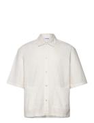 Relaxed Short Sleeve Cotton Shirt Tops Shirts Short-sleeved White Weekday