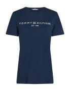 Reg Corp Logo C-Nk Ss Tops T-shirts & Tops Short-sleeved Navy Tommy Hilfiger