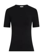 5X2 Rib C-Nk Ss Tops T-shirts & Tops Short-sleeved Black Tommy Hilfiger