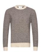 Slhrai Ls Knit Crew Neck Noos Tops Knitwear Round Necks Brown Selected Homme