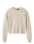 Nlflodet Ls Short Knit Noos Tops Knitwear Jumpers Beige LMTD