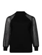 Carnaja Ls Sequins High Neck Knt Tops Knitwear Jumpers Black ONLY Carmakoma