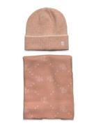 Logo Jacquard Scarf & Beanie Set Accessories Headwear Beanies Beige Lauren Ralph Lauren