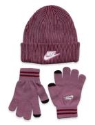 Nike Plush Gifting Peak Beanie Set Sport Headwear Hats Beanie Pink Nike