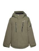 Helicopter Winter Jacket Kids Sport Snow-ski Clothing Snow-ski Jacket Khaki Green ISBJÖRN Of Sweden