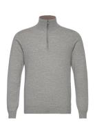 Man Half Zip Designers Knitwear Half Zip Jumpers Grey Davida Cashmere