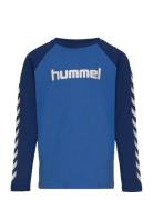 Hmlboys T-Shirt L/S Sport T-shirts Long-sleeved T-Skjorte Blue Hummel