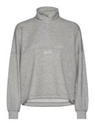 Light Grey Melange Comfy Half Zip Tops Sweatshirts & Hoodies Sweatshirts Grey Aim´n