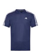 Adidas Train Essentials Base 3-Stripes Training T-Shirt Sport Men Sports Clothes Sport Tops Sport T-Skjorte Navy Adidas Performance