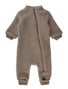 Wool Suit W Rib Outerwear Fleece Outerwear Fleece Coveralls Beige Mikk-line