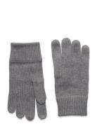 Essential Flag Knitted Gloves Accessories Gloves Finger Gloves Grey Tommy Hilfiger