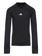 Aeroready Warming Techfit Long-Sleeve Top Kids Sport T-shirts Long-sleeved T-Skjorte Black Adidas Sportswear