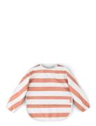 Sleeved Pocket Bib Stripes Papaya Baby & Maternity Baby Feeding Bibs Long Sleeve Bib Orange D By Deer