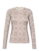 Edith Long Sleeve Sport Base Layer Tops Beige Kari Traa