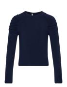 Kogglamour Puff Sleeve L/S Top Jrs Sets Sets With Long-sleeved T-shirt Navy Kids Only