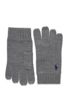 Signature Pony Wool Gloves Accessories Gloves Finger Gloves Grey Polo Ralph Lauren