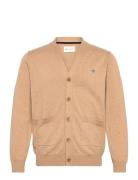 Classic Cotton V-Cardigan Tops Knitwear Cardigans Beige GANT