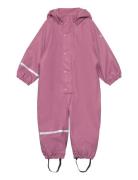 Rainwear Suit W.fleece Outerwear Coveralls Rainwear Coveralls Pink CeLaVi