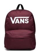 Old Skool Print Backpack Sport Women Sport Training Bags Sport Backpacks Burgundy VANS