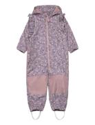 Nmfalfa08 Softshell Suit Small Flower Fo Outerwear Coveralls Softshell Coveralls Purple Name It