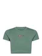 Lux Bold Crop Tee Sport Crop Tops Short-sleeved Crop Tops Green Reebok Performance