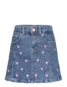 Koghoxton Heart Embroidery Dnm Skirt Dresses & Skirts Skirts Denim Skirts Blue Kids Only