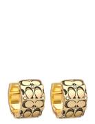 Coach Signature Quilted Huggies Designers Jewellery Earrings Hoops Gold Coach Accessories