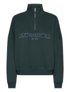 Varsity Sweat Half Zip Sport Sweatshirts & Hoodies Sweatshirts Green Aim´n