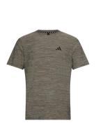 Adidas Train Essentials Stretch Training T-Shirt Sport Men Men Sports Clothes Sport Tops Sport T-Skjorte Khaki Green Adidas Performance