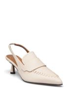 Severino Linen Vacchetta Shoes Sling Backs Heeled Slingbacks Beige ATP Atelier