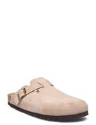 Sl Olivier Suede Dark Beige Shoes Mules & Clogs Beige Scholl