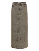 Brendagz Hw Long Skirt Skirts Maxi Skirts Grey Gestuz