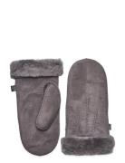 Rhsydney Shearling Stitch Mittens Accessories Gloves Thumb Gloves Grey Rosemunde