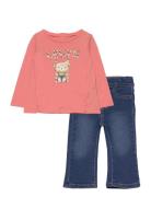 Levi's® Notch Tee And Jeans Set Sets Sets With Long-sleeved T-shirt Orange Levi's