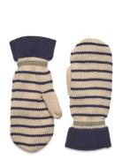 Thin Striped Emerald Mittens Accessories Gloves Thumb Gloves Blue Becksöndergaard