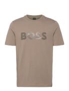 Tee Mirror 2 Sport Men Men Sports Clothes Sport Tops Sport T-Skjorte Beige BOSS