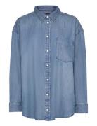 Relaxed Fit Denim Shirt Tops Shirts Denim Shirts Blue Lauren Women