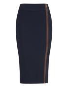 Faux-Leather-Trim Pencil Skirt Skirts Knee-length & Midi Skirts Navy Lauren Ralph Lauren