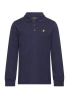 Ls Plain Polo Shirt Tops T-shirts Polo Shirts Long-sleeved Polo Shirts Navy Lyle & Scott