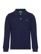 L/S Polo Shirt Tops T-shirts Polo Shirts Long-sleeved Polo Shirts Navy United Colors Of Benetton